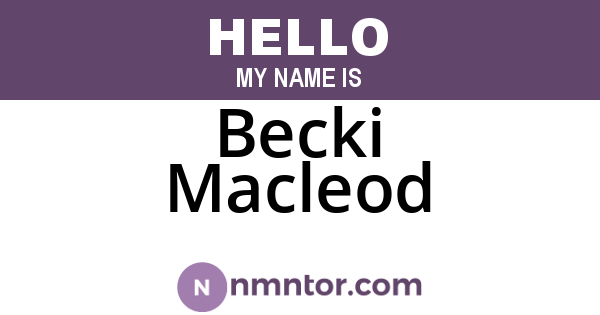 Becki Macleod