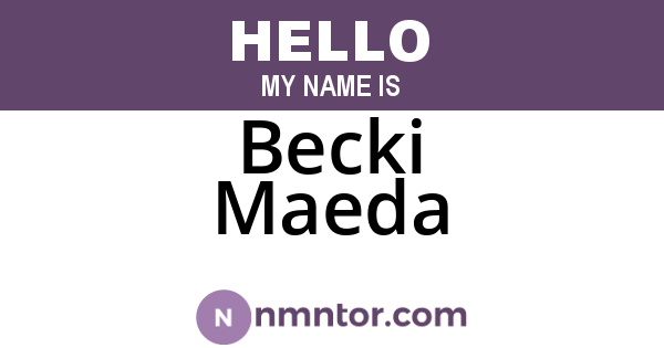 Becki Maeda