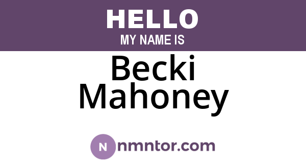 Becki Mahoney