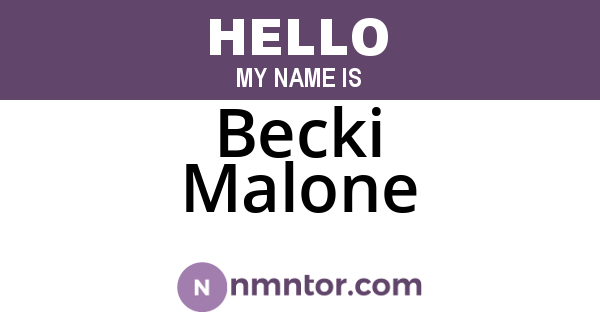 Becki Malone