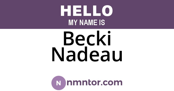Becki Nadeau