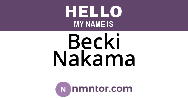 Becki Nakama