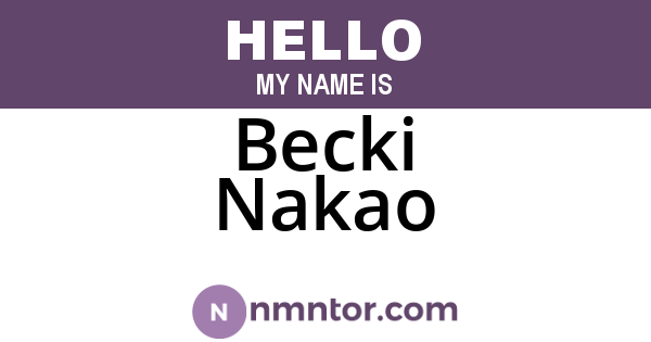 Becki Nakao