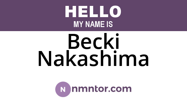 Becki Nakashima