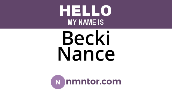 Becki Nance