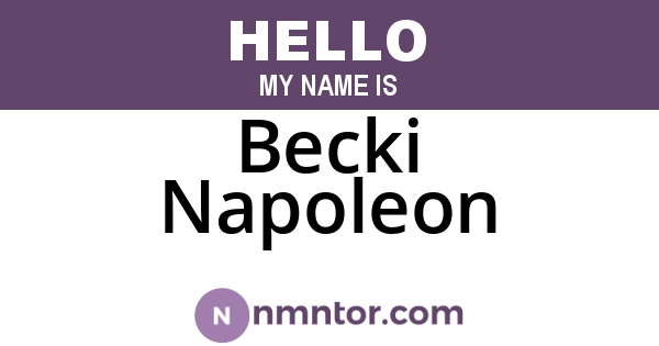 Becki Napoleon