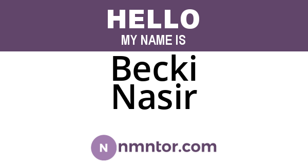 Becki Nasir