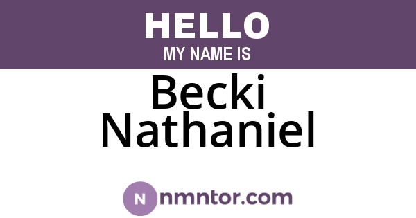 Becki Nathaniel