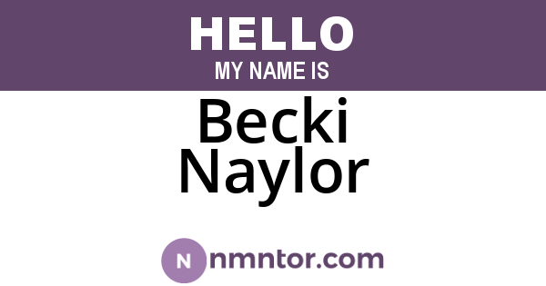 Becki Naylor