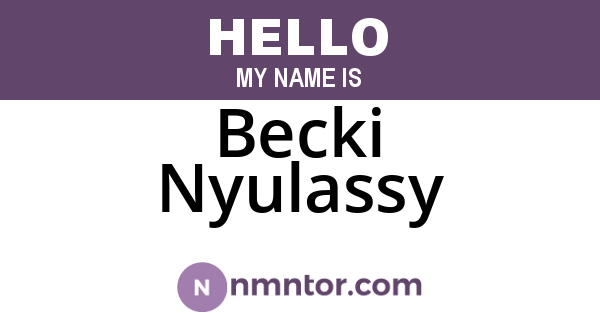 Becki Nyulassy
