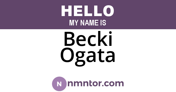 Becki Ogata