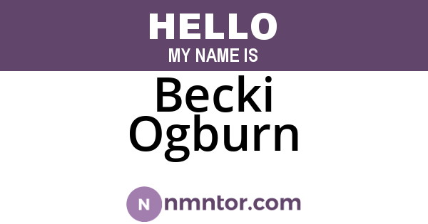 Becki Ogburn