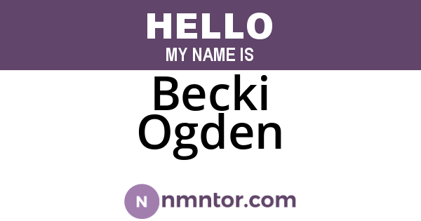 Becki Ogden
