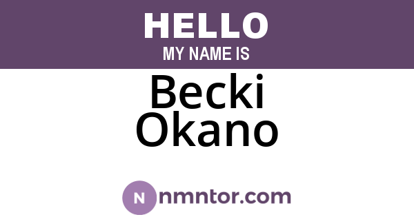 Becki Okano