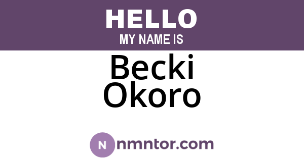 Becki Okoro