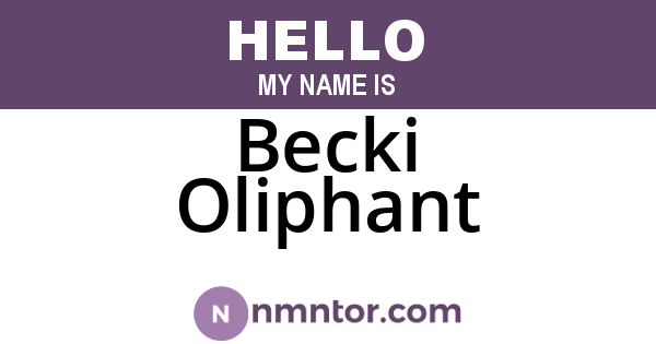 Becki Oliphant