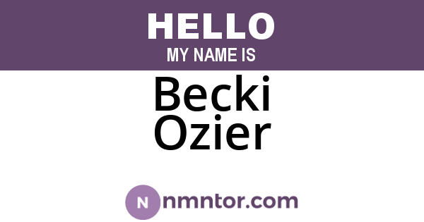 Becki Ozier