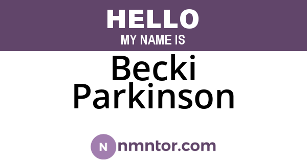 Becki Parkinson