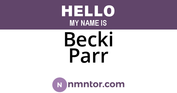 Becki Parr