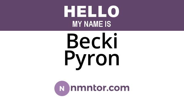 Becki Pyron