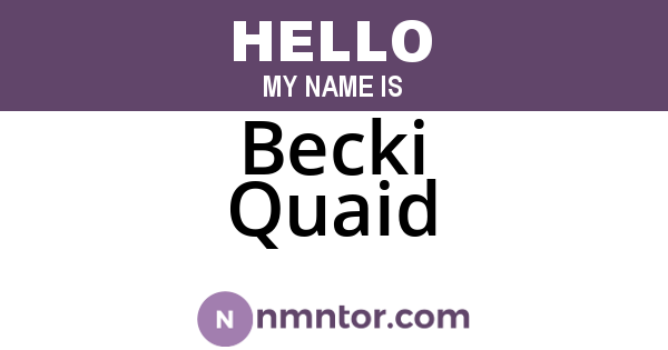 Becki Quaid
