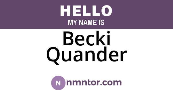 Becki Quander