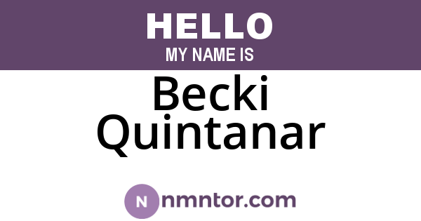 Becki Quintanar