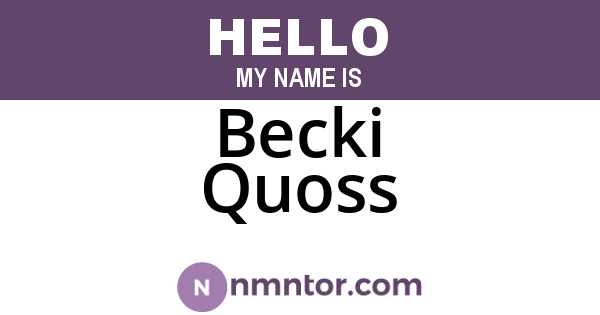 Becki Quoss