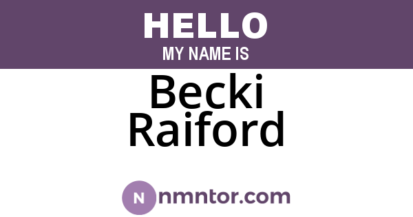 Becki Raiford