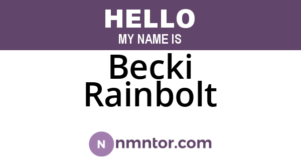 Becki Rainbolt
