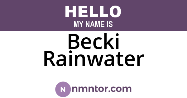 Becki Rainwater