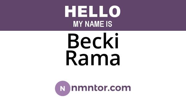 Becki Rama
