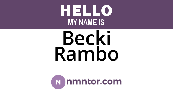Becki Rambo