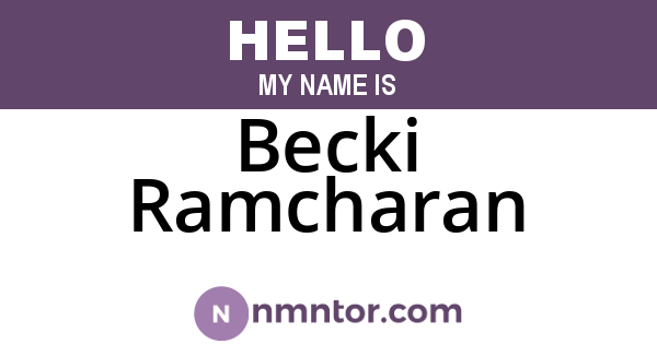 Becki Ramcharan