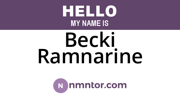 Becki Ramnarine