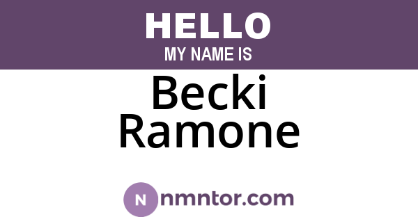 Becki Ramone