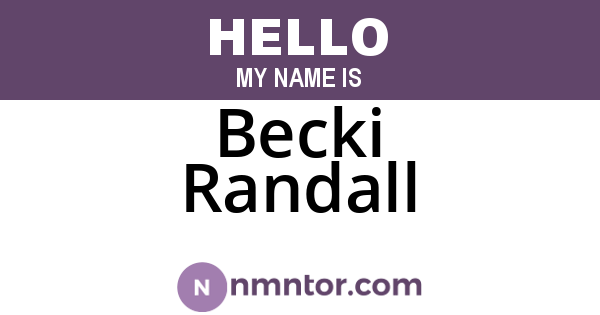 Becki Randall