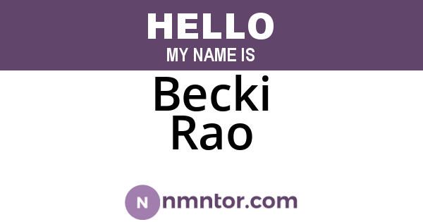 Becki Rao