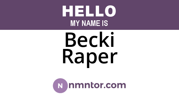 Becki Raper