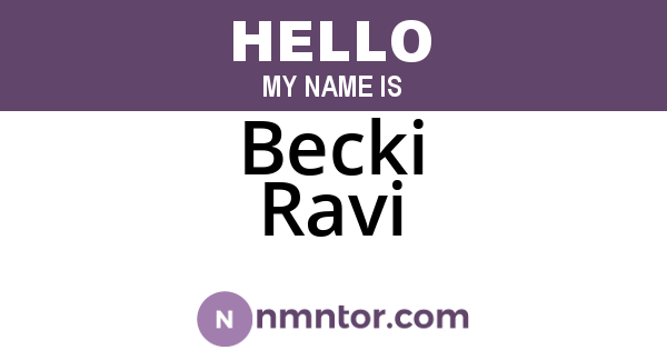 Becki Ravi