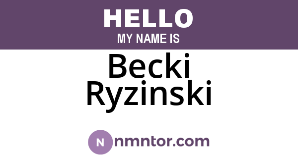 Becki Ryzinski