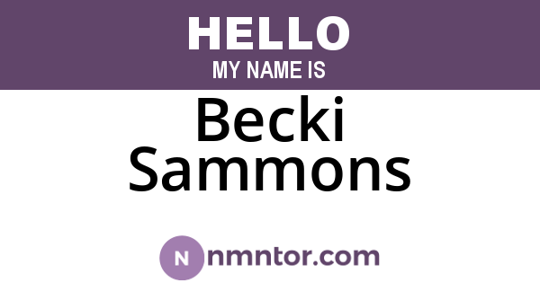 Becki Sammons