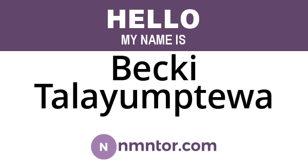 Becki Talayumptewa