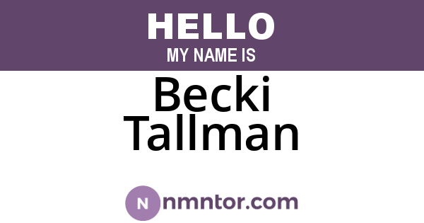 Becki Tallman