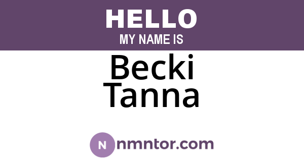 Becki Tanna