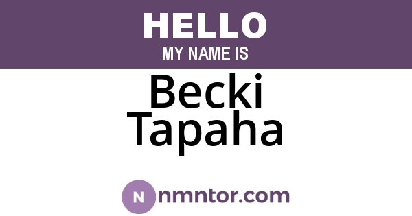 Becki Tapaha