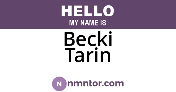 Becki Tarin