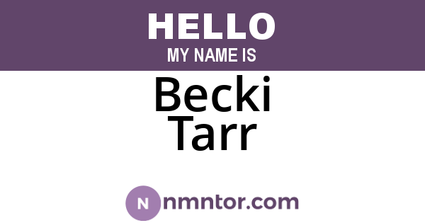 Becki Tarr