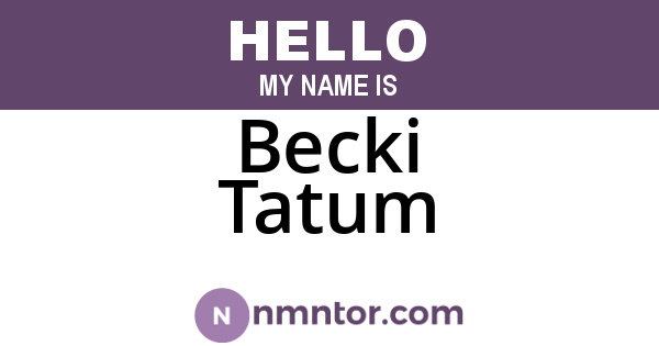 Becki Tatum