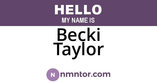 Becki Taylor